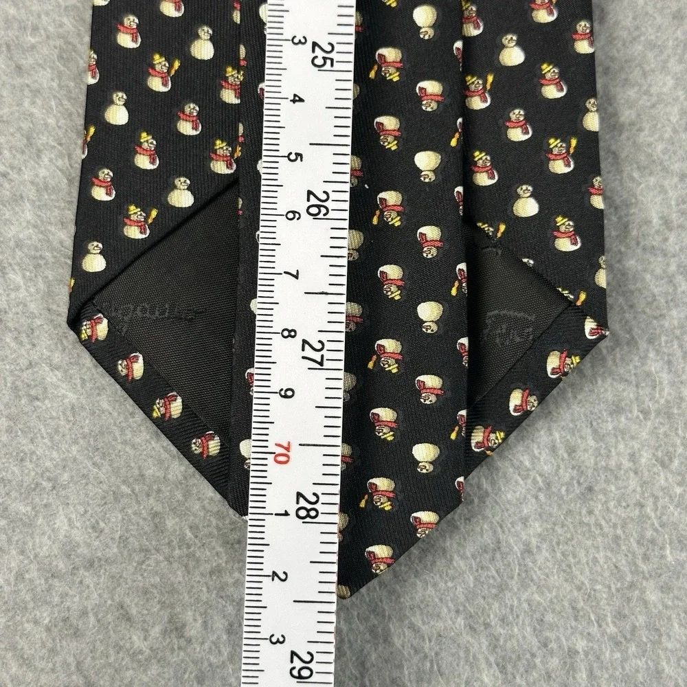 Vintage Ferragamo Snowman Christmas Silk Tie Italy Holiday Novelty 57x3.75